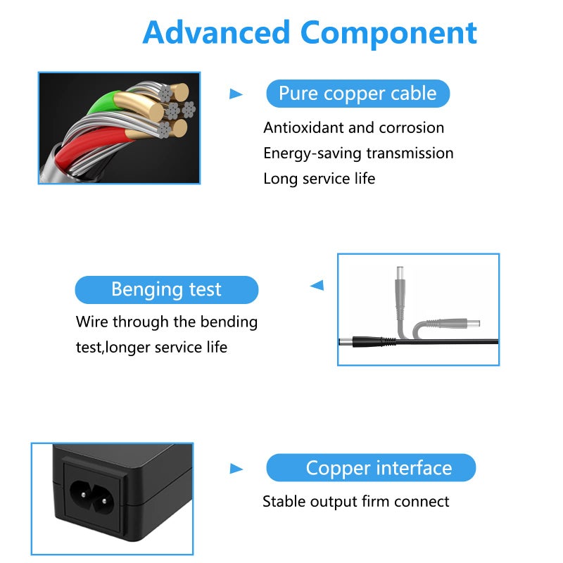 VHBW Replacment for LG Monitor Power Cord 19V DC Power Supply for LG Electronics 27" 24" 23" 22" 20" 19" LCD LED HD TV Monitor Widescreen Power Adapter Cord - Image 5